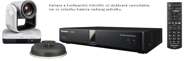 Full HD videokomunikačný systém KX-VC2000 s konferenčným mikrofónom KX-VCA001X a s kamerou KX-VD170