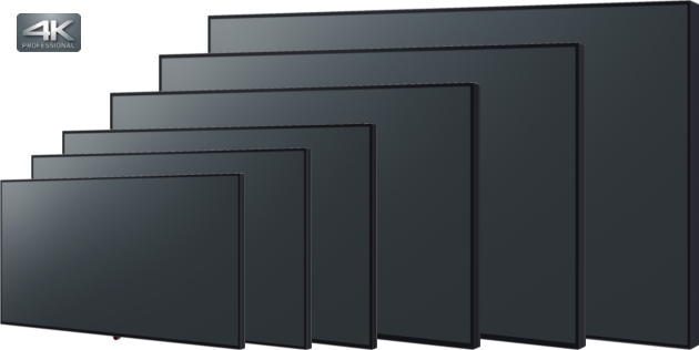Základné profesionálne LCD/LED panely Panasonic TH-43CQE1, TH-49CQE1, TH-55CQE1, TH-65CQE1, TH-75CQE1 a TH-86CQE1 s rozlíšením 4K UHD